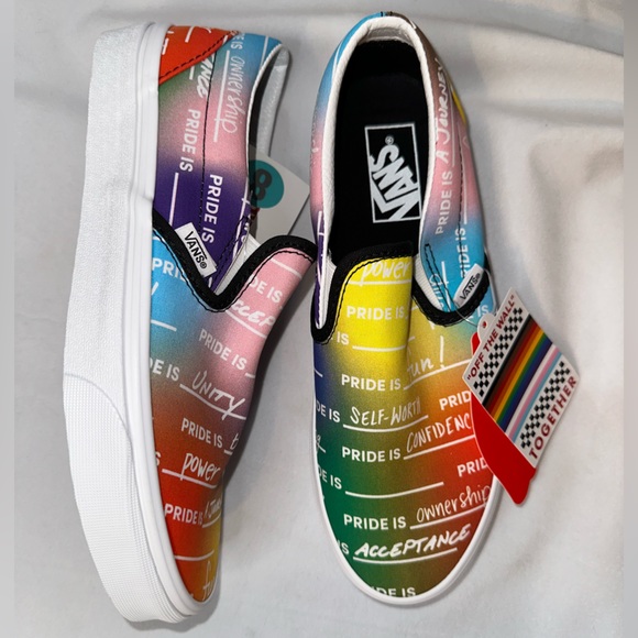 Vans Pride Rainbow & White Skate Shoes- LIMITED EDITION - Picture 4 of 4
